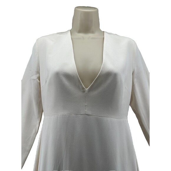 Alexandra Grecco Celine Gown Size 8 Ivory Wedding Dress Long Sleeve V Neck Train - Picture 5 of 16